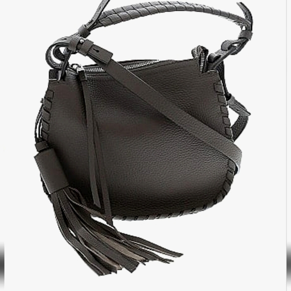 ALLSAINTS MORI BLACK PEBBLED LEATHER TOP HANDLE CROSSBODY/SHOULDER BAG - Picture 4 of 16